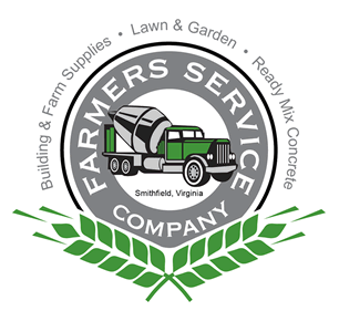 Farmer's Service Company of Smithfield Virginia sells Building and Farm Supplies, Lawn and Garden, and Ready Mix Concrete